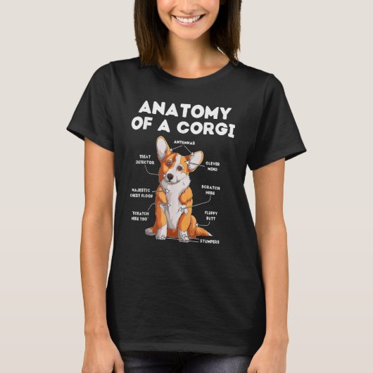 Anatomie van een Corgi T-shirt (Voorkant)