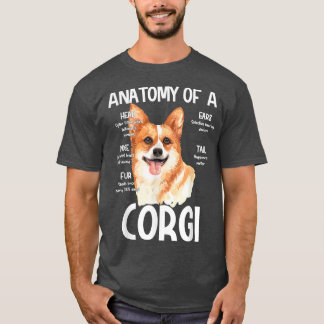 Anatomie van een Corgi voor Hondenliefhebbers hoof T-shirt