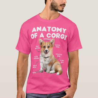 Anatomie van een CorgiGrappige Corgi-hondliefhebbe T-shirt
