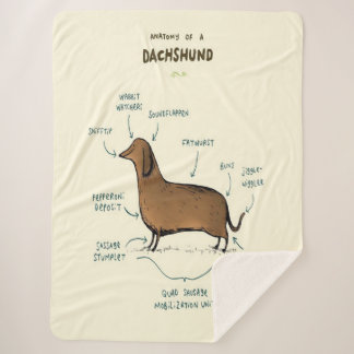 Anatomie van een dachshund | Dachshund-Hondenliefh Sherpa Deken