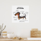 Anatomie van een dachshund - Funny Dog Poster (Keuken)