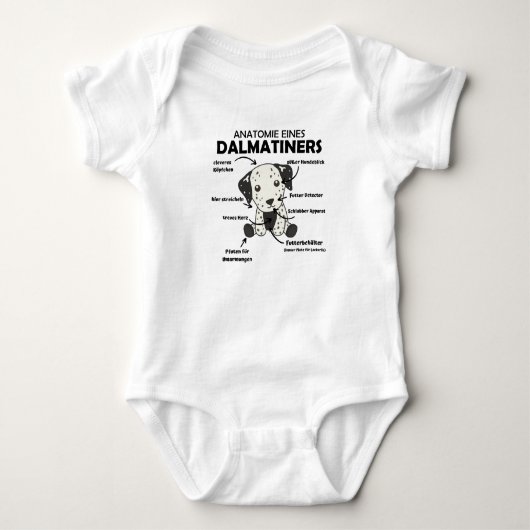 Anatomie van een Dalmatische zoete honden Funny Pu Romper (Voorkant)