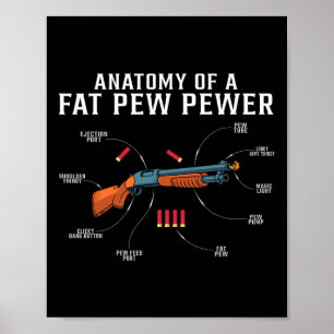 Anatomie van een dikke Pew Pewer Funny Hunting Hun Poster