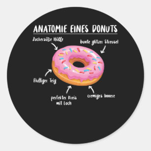 Anatomie van een Donut Sweet Delicious Donut Ronde Sticker