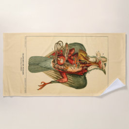 Anatomie van een duif strandlaken