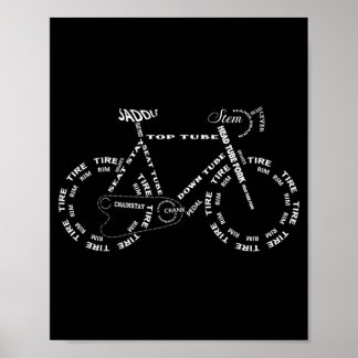 Anatomie van een fiets - Grappige fietsdelen fiets Poster