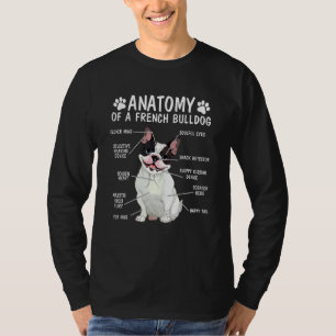 Anatomie van een Franse bulledog Frenchie Dog Pet T-shirt
