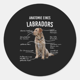 Anatomie van een Funny Labrador Retriever Dog Ronde Sticker