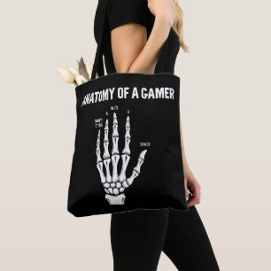 Anatomie van een gamer skelet hand draagtas