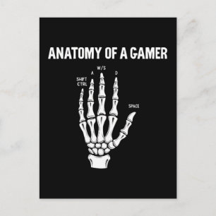 Anatomie van een gamer skelet hand feestdagenkaart