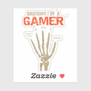 Anatomie van een Gamer Skeleton Hand Keyboard Sticker