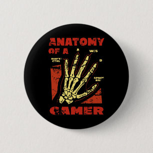 Anatomie van een gamer Video Game Player Gamer 1 Ronde Button 5,7 Cm