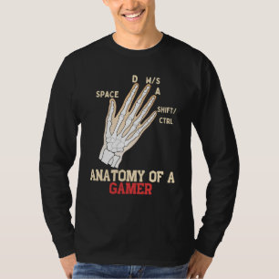 Anatomie van een gamer Videospelletjes liefhebber T-shirt