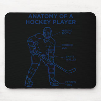 Anatomie van een hockeyspeler grappige sporten muismat