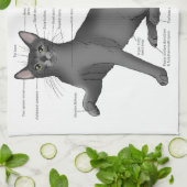 Anatomie van een kat theedoek (Gevouwen)