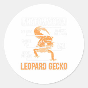 Anatomie van een leopard Gecko Lover Lizard Animal Ronde Sticker