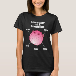 Anatomie van een lobvis lelijke vis t-shirt