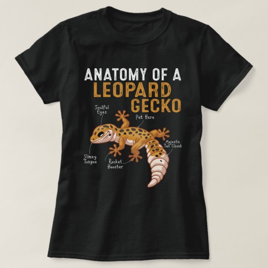 Anatomie van een luipaard gecko t-shirt (Design voorkant)