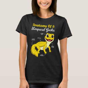 Anatomie van een luipaard gekko kleine dinosaurus t-shirt