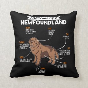 Anatomie van een Newfoundland Funny Dog Owner Gift Kussen