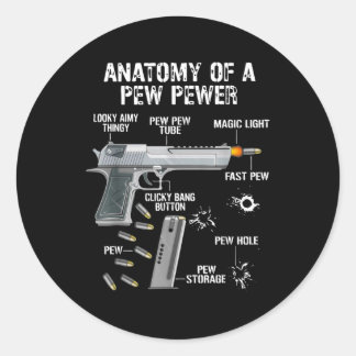 Anatomie van een pew power ronde sticker