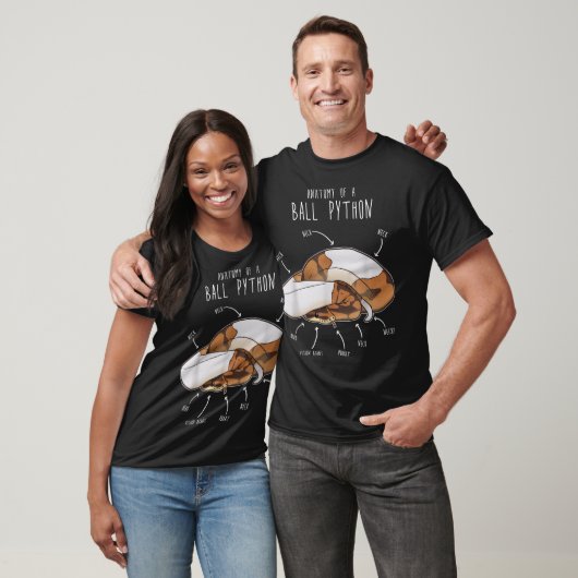 Anatomie van een Piebald Bal Python, Grappige Rept T-shirt (Unisex)