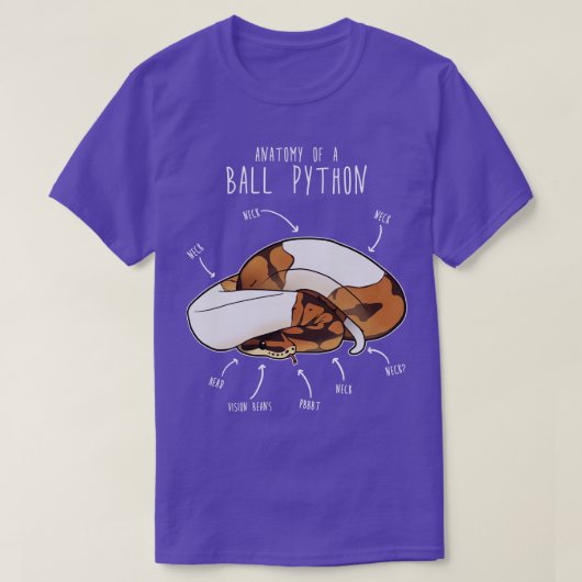 Anatomie van een Piebald Ball Python T-shirt (Design voorkant)