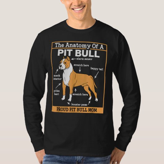 Anatomie van een pitbull voor moeders t-shirt (Voorkant)