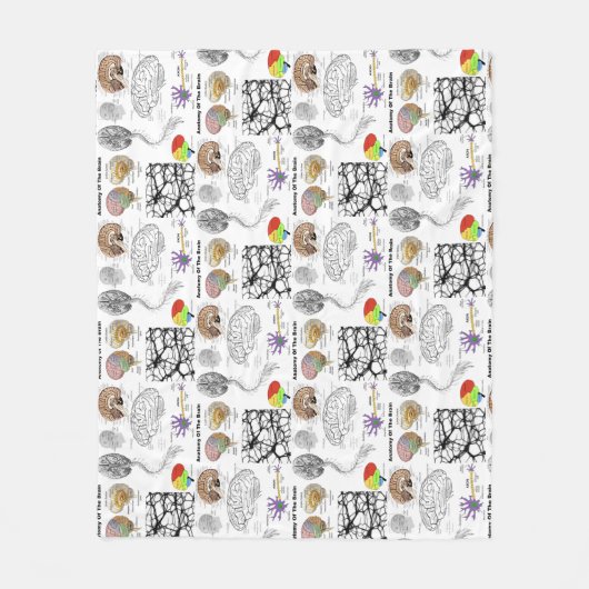 Anatomie van een populair menselijk brein fleece deken (Voorkant)