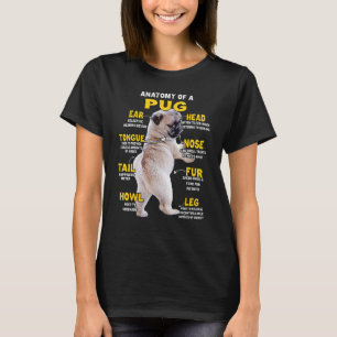 Anatomie van een pug Funny Dog T-shirt
