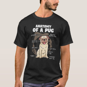 Anatomie van een pug ras hond huisdier mops grap t-shirt