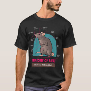 Anatomie van een Rat Rattus Norvegious Rats T-Shir T-shirt