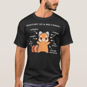 Anatomie van een Rood Panda Wetenschapsblogger Red T-shirt