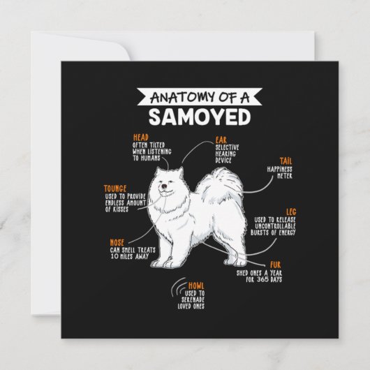 Anatomie van een Samoyed Dog Kaart (Voorkant)