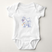 Anatomie van een Samoyed Funny Dog Body Romper (Voorkant)