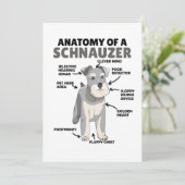 Anatomie van een Schnauzer Cute Dog Puppy Kaart (Staand voorkant)