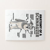 Anatomie van een Schnauzer Cute Dog Puppy Legpuzzel (Horizontaal)