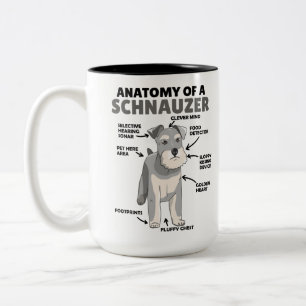 Anatomie van een Schnauzer Cute Dog Puppy Tweekleurige Koffiemok