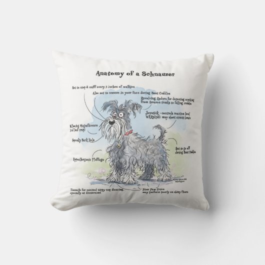 Anatomie van een Schnauzer Sierkussen (Voorkant)