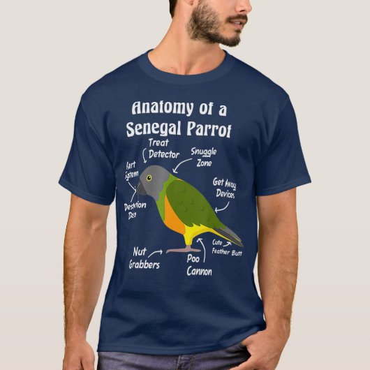 Anatomie van een Senegal Parrot T-shirt (Voorkant)