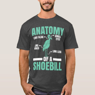 Anatomie van een Shoebill Stork Whalehead Bird Lov T-shirt