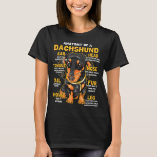 Anatomie van een teckel voor Wiener Hond T-shirt