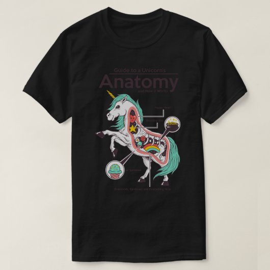 Anatomie van een Unicorn T-shirt (Design voorkant)