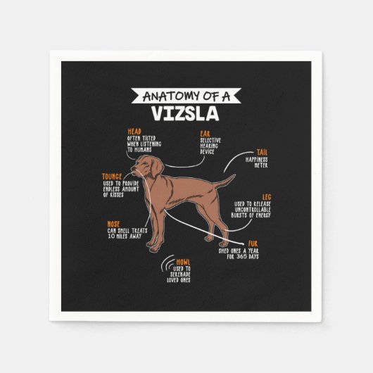 Anatomie van een Vizsla-hond Servet (Voorkant)