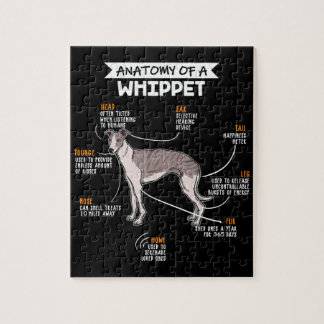 anatomie van een whippet hondenkgift legpuzzel