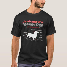Anatomie van een Wiener Dog, Dachshund Parts Diagr T-shirt