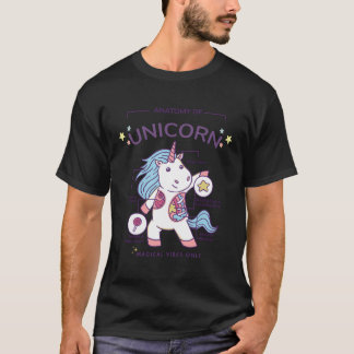 Anatomie van eenhoorn illustratie Inspirerend magi T-shirt