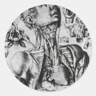 anatomie van het ademhalingssysteem ronde sticker