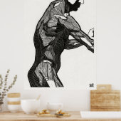 Anatomie van man 4 poster (Keuken)