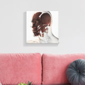 Anatomie van mannelijke gezichtsspieren, Uitzicht  Canvas Afdruk (Insitu (Woonkamer))
